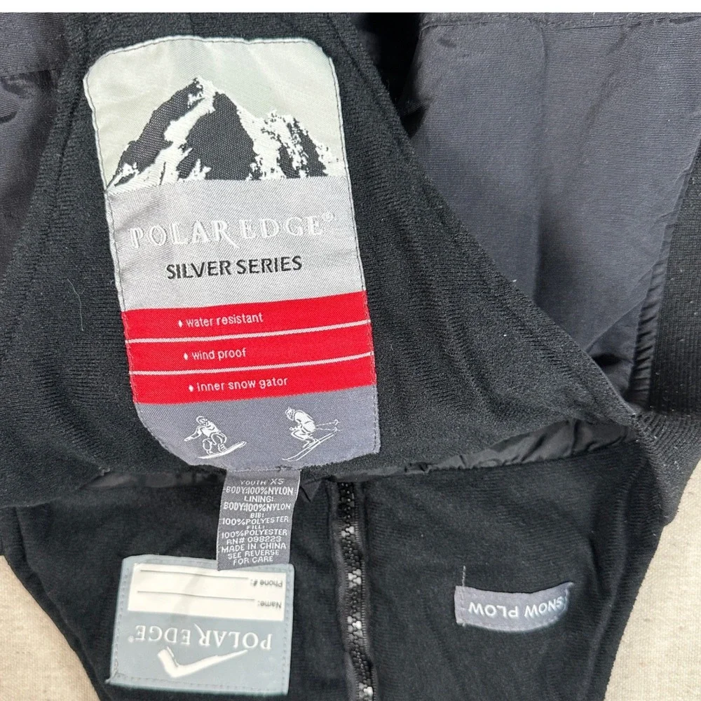 Polar Edge‎ Silver Series Youth XS Black Insulated Snow Bibs Ski Pants Overalls